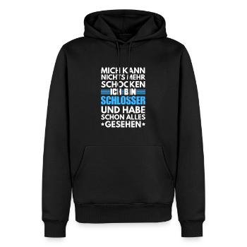 Serrure antichoc - Sweat à capuche Premium bio Homme - noir - Devant - Nico (187cm)