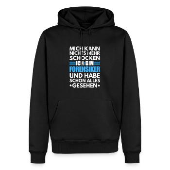 Médecin légiste non choquable - Sweat à capuche Premium bio Homme - noir - Devant - Nico (187cm)
