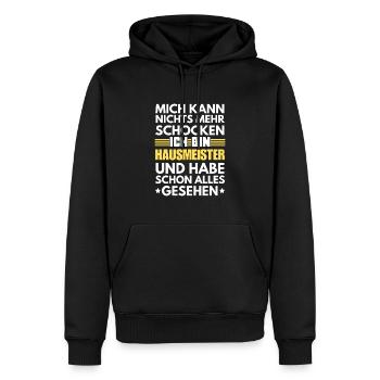 Concierge non choquable - Sweat à capuche Premium bio Homme - noir - Devant - Nico (187cm)