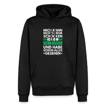 Serrure antichoc - Sweat à capuche Premium bio Homme - noir - Devant - Nico (187cm)