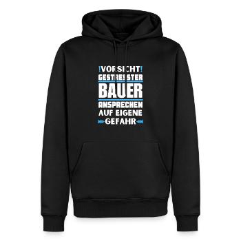 Don't talk to stressed farmer! - Men’s Premium Organic Hoodie - black - Front - Nico (187cm)