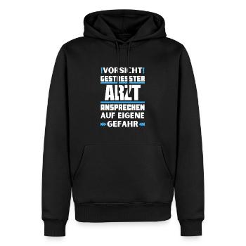 Ne parlez pas à un médecin stressé ! - Sweat à capuche Premium bio Homme - noir - Devant - Nico (187cm)