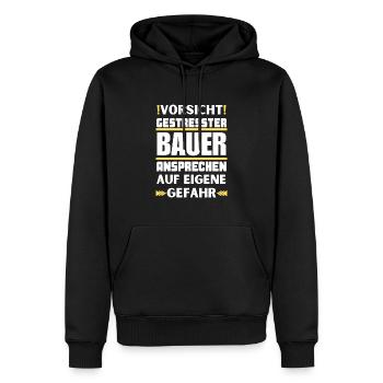 Don't talk to stressed farmer! - Men’s Premium Organic Hoodie - black - Front - Nico (187cm)