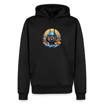 Taucher - Männer Premium Bio Hoodie - Schwarz - Vorne - Nico (187cm)