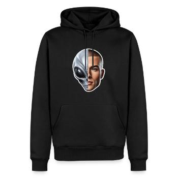 Hybridisierungsprogramm für außerirdische Hybrid-Menschen - Männer Premium Bio Hoodie - Schwarz - Vorne - Nico (187cm)