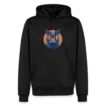 Katze Mietz Stubentiger Sonnenbrille - Männer Premium Bio Hoodie - Schwarz - Vorne - Nico (187cm)