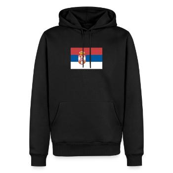 serbia - Sweat à capuche Premium bio Homme - noir - Devant - Nico (187cm)