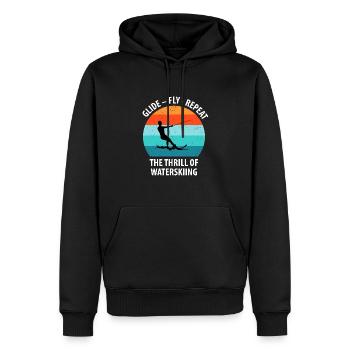 Ski nautique, ski nautique, skieurs nautiques - Sweat à capuche Premium bio Homme - noir - Devant - Nico (187cm)