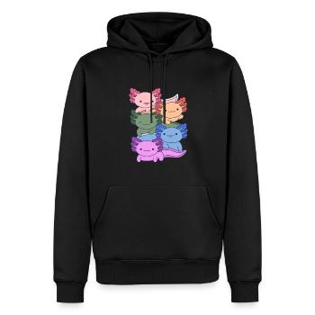 Conception de groupe d’Axolotl arc-en-ciel pour les amateurs d’Axolotl - Sweat à capuche Premium bio Homme - noir - Devant - Nico (187cm)