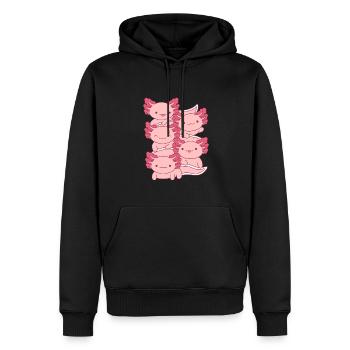 Conception de groupe d’axolotl rose pour les amateurs d’axolotl - Sweat à capuche Premium bio Homme - noir - Devant - Nico (187cm)