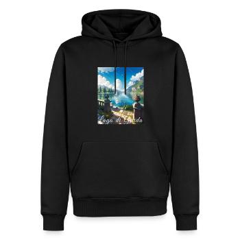 Lago di garda,Gardasee,see,landschaft - Männer Premium Bio Hoodie - Schwarz - Vorne - Nico (187cm)