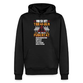 Teenager in der Pubertät - Männer Premium Bio Hoodie - Schwarz - Vorne - Nico (187cm)