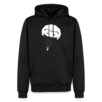 Parachute ascensionnel Parapente - Sweat à capuche Premium bio Homme - noir - Devant - Nico (187cm)