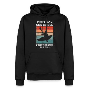Kanurennsport Kanu Kanusport Sprüche Geschenk - Männer Premium Bio Hoodie - Schwarz - Vorne - Nico (187cm)