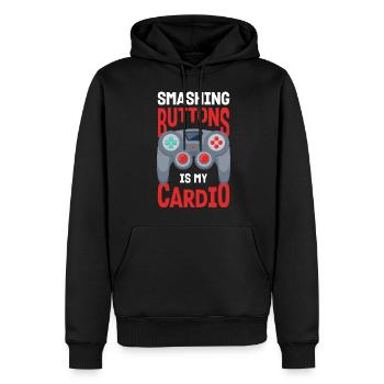 Contrôleur d’ordinateur de jeu Gamer - Sweat à capuche Premium bio Homme - noir - Devant - Nico (187cm)