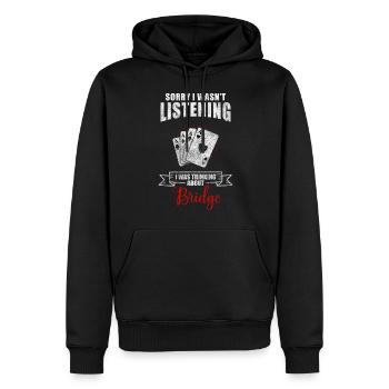 Card Game Win Double Head Heart - Men’s Premium Organic Hoodie - black - Front - Nico (187cm)