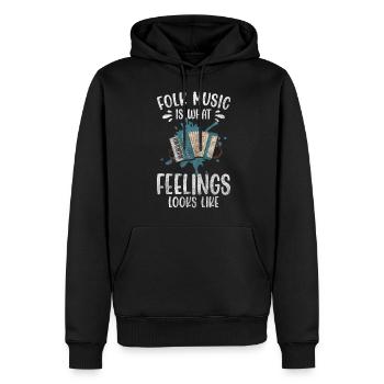 Musique folklorique Culture Pays - Sweat à capuche Premium bio Homme - noir - Devant - Nico (187cm)