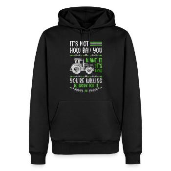 Agriculteur Agriculteur Tracteur Maraîcher - Sweat à capuche Premium bio Homme - noir - Devant - Nico (187cm)