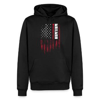 Service de messagerie d’expédition de livraison de facteur - Sweat à capuche Premium bio Homme - noir - Devant - Nico (187cm)