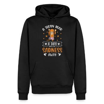 Teddy Kinder Kindheit Familie - Männer Premium Bio Hoodie - Schwarz - Vorne - Nico (187cm)