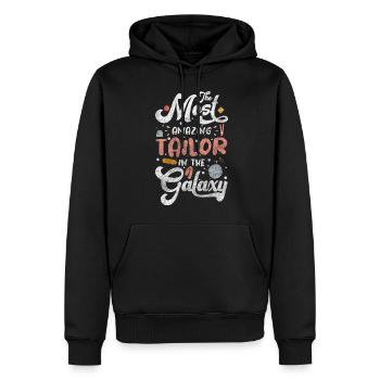 Couturière, Profession, Mode, Couturière - Sweat à capuche Premium bio Homme - noir - Devant - Nico (187cm)