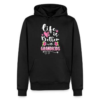 Opa Spaß Liebe - Männer Premium Bio Hoodie - Schwarz - Vorne - Nico (187cm)