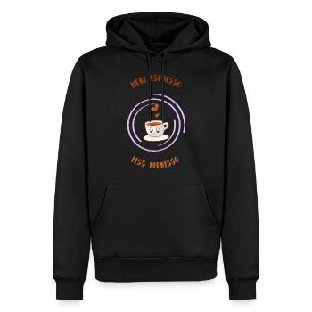 Espresso, Coffee, Kaffee, Latte, Geschenkidee, Fun - Männer Premium Bio Hoodie - Schwarz - Vorne - Nico (187cm)
