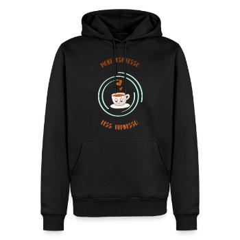 Espresso, Coffee, Kaffee, Latte, Geschenkidee, Fun - Männer Premium Bio Hoodie - Schwarz - Vorne - Nico (187cm)