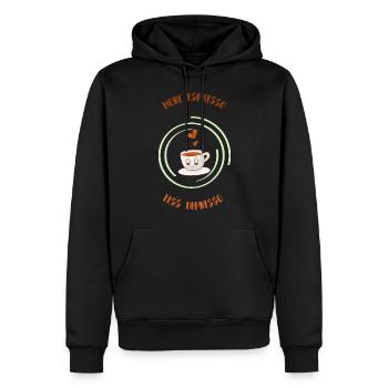 Espresso, Coffee, Kaffee, Latte, Geschenkidee, Fun - Männer Premium Bio Hoodie - Schwarz - Vorne - Nico (187cm)