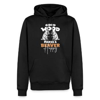 Rodent Tree Trunk Animal Welfare - Men’s Premium Organic Hoodie - black - Front - Nico (187cm)
