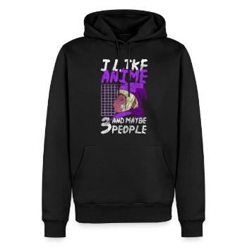 Manga Comic Senpai Mädchen - Männer Premium Bio Hoodie - Schwarz - Vorne - Nico (187cm)