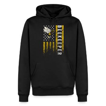 Abeilles reproductrices en nid d’abeille - Sweat à capuche Premium bio Homme - noir - Devant - Nico (187cm)