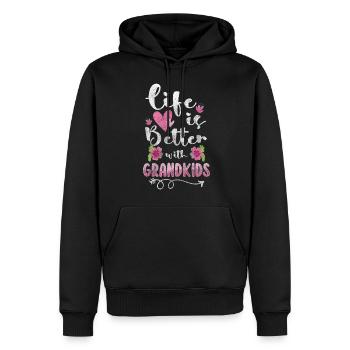 Les grands-parents adorent - Sweat à capuche Premium bio Homme - noir - Devant - Nico (187cm)