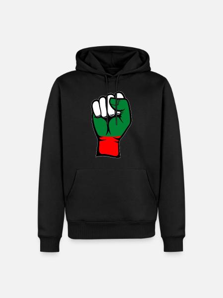 Bulgaria Flag Fist - Men’s Premium Organic Hoodie - black