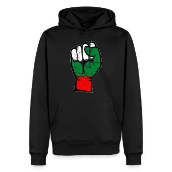 Bulgarien Flagge Faust used - Männer Premium Bio Hoodie - Schwarz - Vorne - Nico (187cm)
