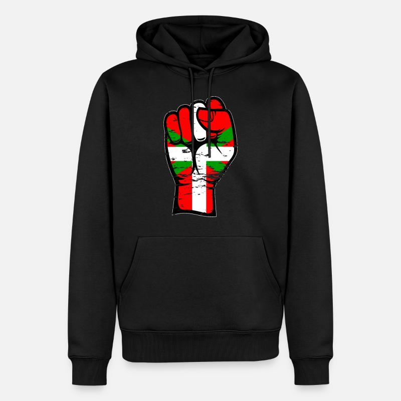 Poing de drapeau basque utilisé - Sweat à capuche Premium bio Homme - noir