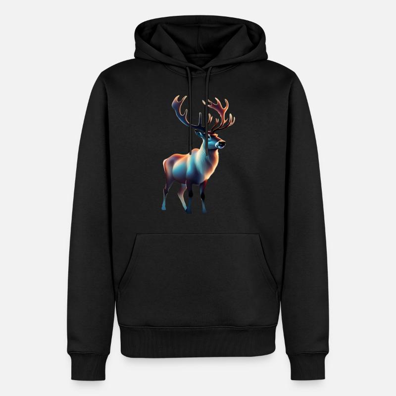 Conception de renne cool - Sweat à capuche Premium bio Homme - noir