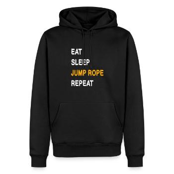 Eat, Sleep, Jump Rope, Repeat - Männer Premium Bio Hoodie - Schwarz - Vorne - Nico (187cm)