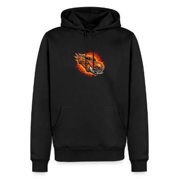 Turbo atomic 2 - Sweat à capuche Premium bio Homme - noir - Devant - Nico (187cm)