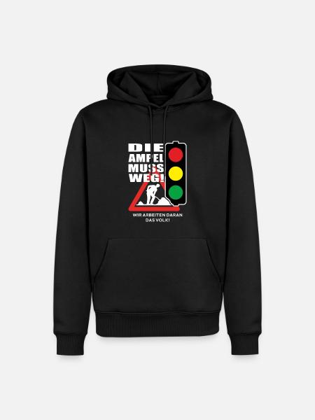 Die Ampel muss weg - Männer Premium Bio Hoodie - Schwarz