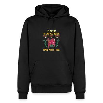Knitting Knitter Crochet Wool Yarn Crochet Hook - Men’s Premium Organic Hoodie - black - Front - Nico (187cm)