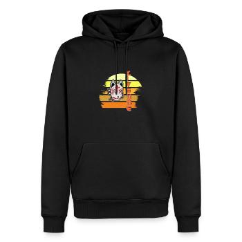 Japanische Tengu Hannya Kitsune Maske - Männer Premium Bio Hoodie - Schwarz - Vorne - Nico (187cm)