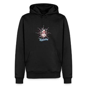 Japanische Tengu Hannya Kitsune Maske - Männer Premium Bio Hoodie - Schwarz - Vorne - Nico (187cm)