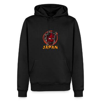 Japanische Tengu Hannya Kitsune Maske - Männer Premium Bio Hoodie - Schwarz - Vorne - Nico (187cm)