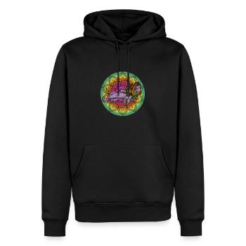 Quetzalcoatl Axolotl Mexique Divinité Aztèque - Sweat à capuche Premium bio Homme - noir - Devant - Nico (187cm)