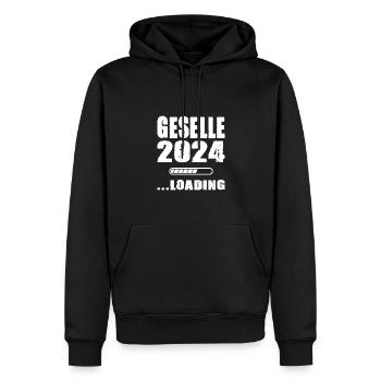 Abschluss Fun Shirt Geselle 2024 Loading Azubi - Männer Premium Bio Hoodie - Schwarz - Vorne - Nico (187cm)