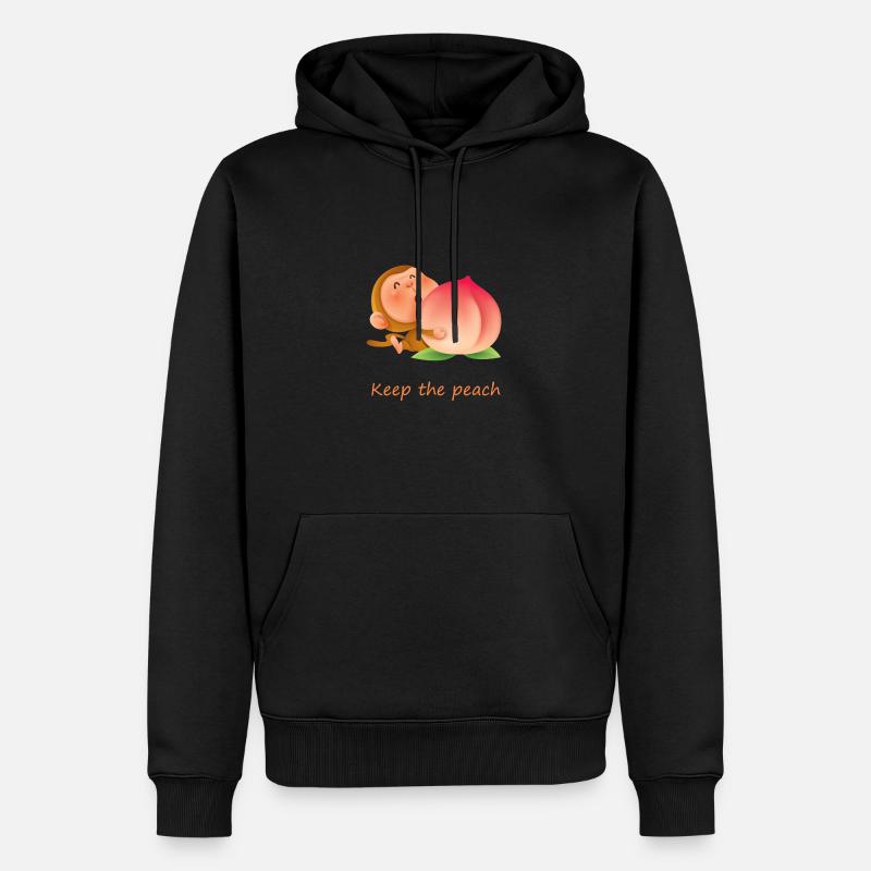 Monkey Keep the peach - Sweat à capuche Premium bio Homme - noir