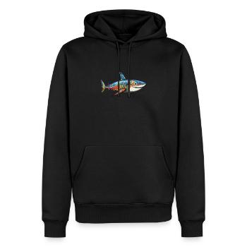 Australien - Hai - Männer Premium Bio Hoodie - Schwarz - Vorne - Nico (187cm)