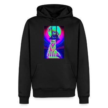 Lone Wolf 1 - Men’s Premium Organic Hoodie - black - Front - Nico (187cm)