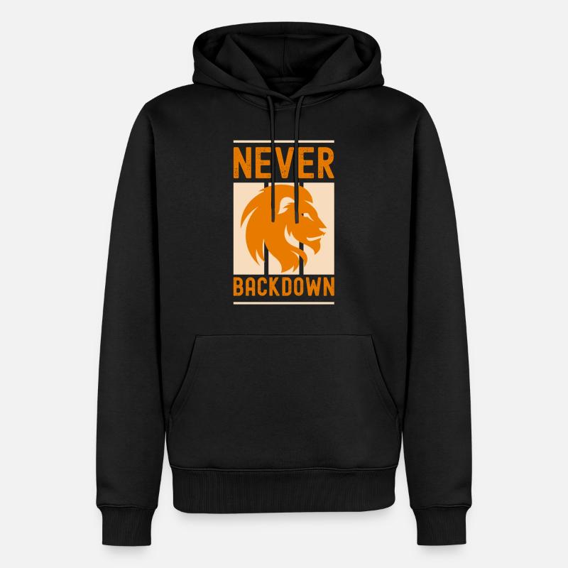 never backdown - Sweat à capuche Premium bio Homme - noir
